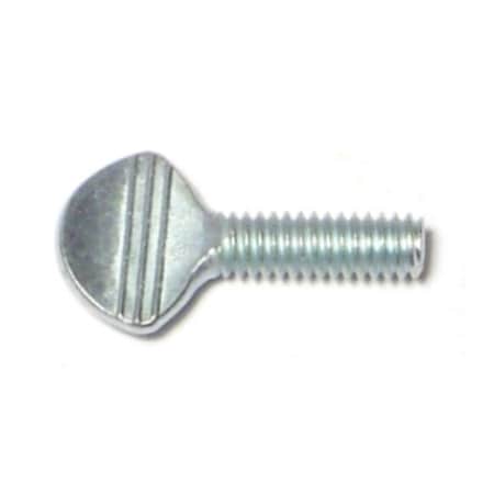 Midwest Fastener Thumb Screw, #8-32 Thread Size, Spade, Zinc Plated Steel, 1/2 in Lg, 16 PK 60502